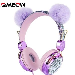 Cute Kids Wired Headphone with Microphone 3.5mm Mu